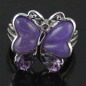 Victoria Wieck Amethyst & Quartz Butterfly Ring